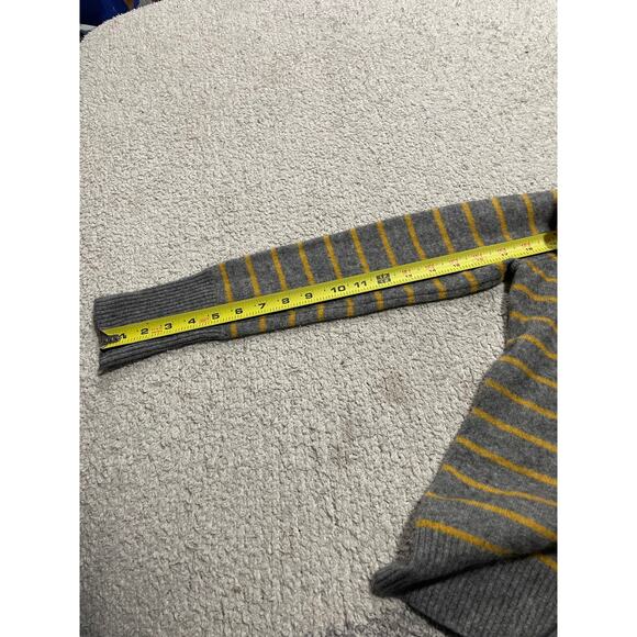 Fenn Wright Manson 100% 2-Ply Cashmere Sweater Womens Small Striped Gray Yellow* - Picture 3 of 14